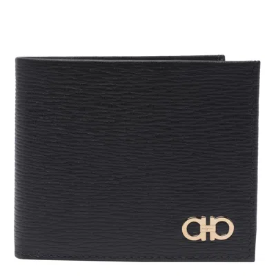 Ferragamo Men Revival Gancini Wallet In Black