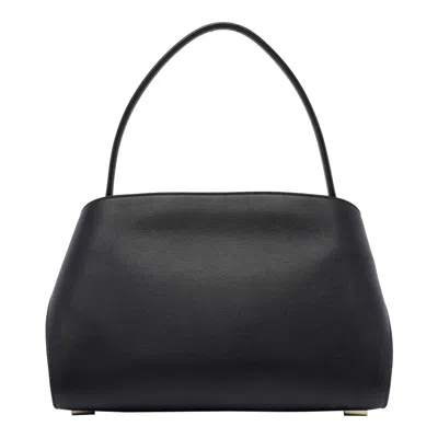 Ferragamo Leather Shoulder Bag Adaptable Strap In Black