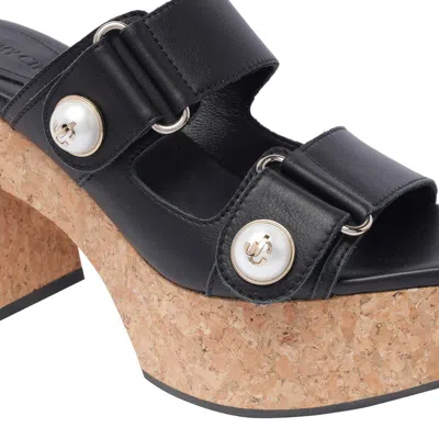 Jimmy Choo Fayence Dual-grip Platform Slide Sandals In Black
