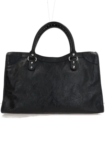 Balenciaga Small Le City Arena Lamb Bag In Black