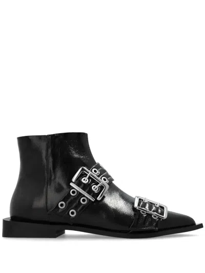 Ganni Feminine Buckle In Black