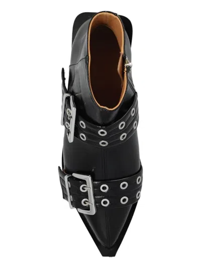 Ganni Feminine Buckle In Black