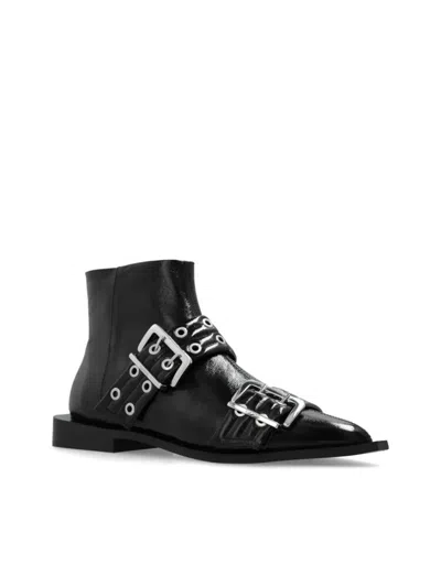 Ganni Feminine Buckle In Black