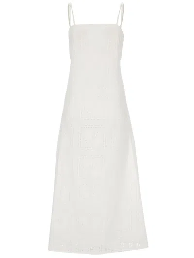 Tory Burch Woman Midi Dress Ivory Size 6 Cotton