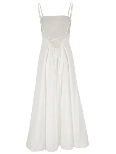 Tory Burch Woman Midi Dress Ivory Size 6 Cotton