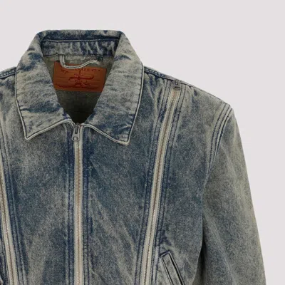 Y/project Tudor Zip Denim Jacket In Blue