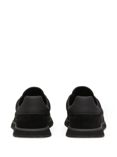 Dolce & Gabbana Low Top Sneakers Featuring Suede Accents In Black