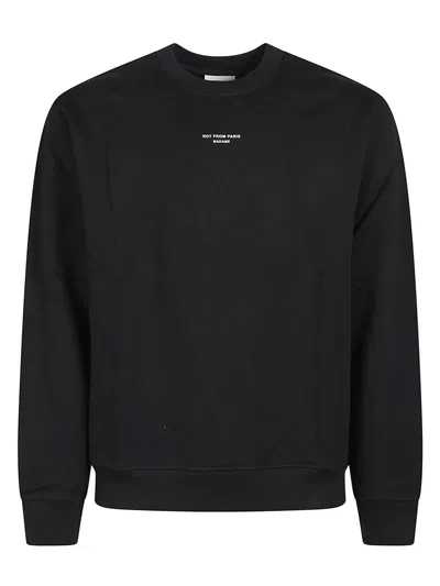 Drôle De Monsieur 'le Slogan Classique' Black Crewneck Sweatshirt With Contrasting Print In Black