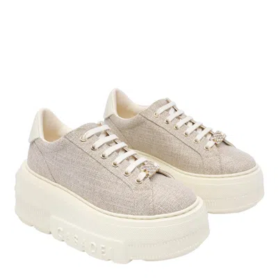 Casadei Platform Sneakers With Textured Upper In Multi