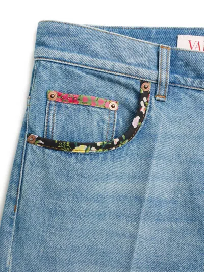 Valentino Embroidered Denim Trousers Woman Light Denim 28