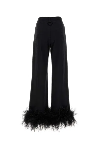 Prada Jogginghose Aus Baumwollfleece Mit Federbesatz In Black