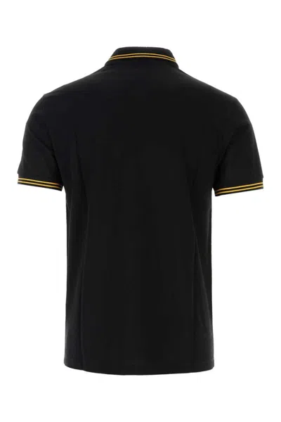 Versace Black Polo Shirt With Classic Collar And Medusa Embroidery On The Front