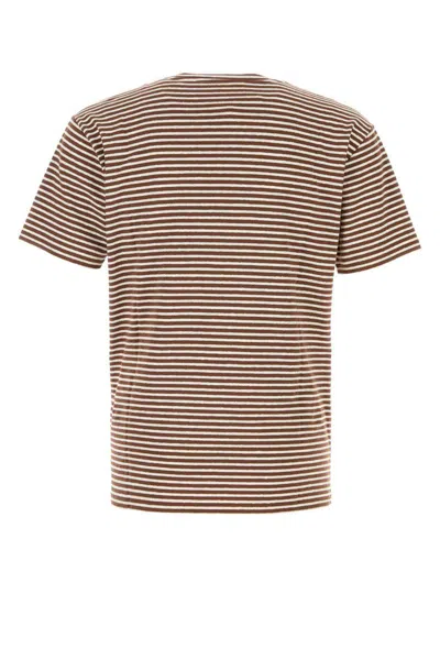 Valentino Striped Cotton T-shirt With Chez Print