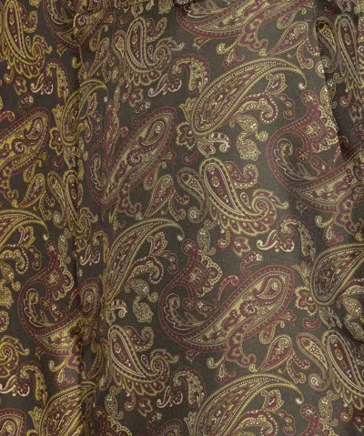 Saint Laurent Paisley Print Twill Pants In Green