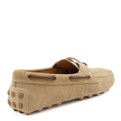 Tod's Gommino Leather-trimmed Suede Loafers In Brown