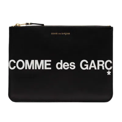 Comme Des Garçons Huge Logo Wallets And Card Holders Black In Black