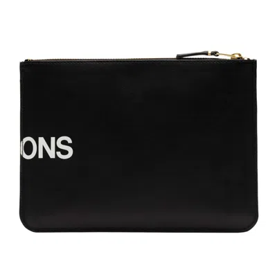 Comme Des Garçons Huge Logo Wallets And Card Holders Black In Black