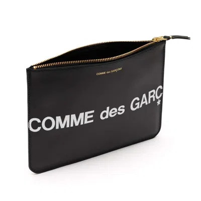 Comme Des Garçons Huge Logo Wallets And Card Holders Black In Black