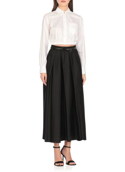 Elisabetta Franchi White Cotton Cropped Shirt