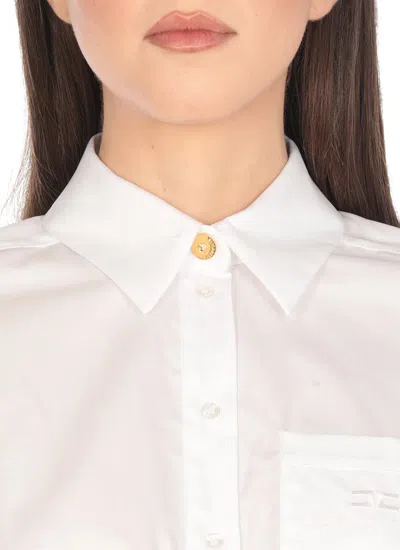 Elisabetta Franchi White Cotton Cropped Shirt
