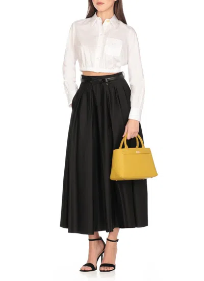 Elisabetta Franchi White Cotton Cropped Shirt