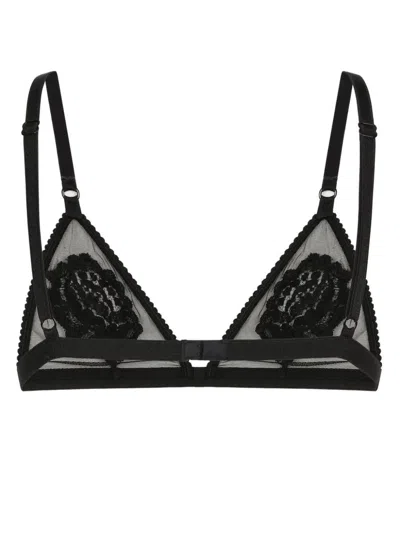 Dolce & Gabbana Floral Triangle Bra In Multi