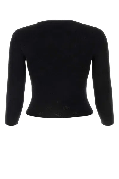 Balenciaga Bb-pattern Open-knit Jumper In Black