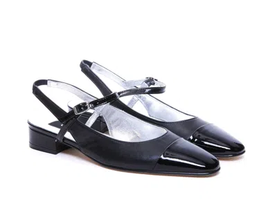 Carel Paris Leather Block Heel Ballerinas With Sling Back