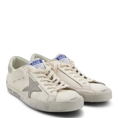 Golden Goose Super-star Nappa Upper Nabuk Star Suede Tongue Heel And Spur In White