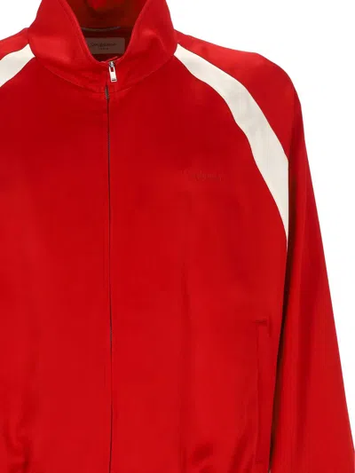 Saint Laurent Teddy Zip Bomber Jacket In Red