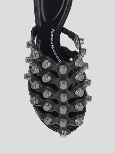 Alexander Wang Black Leather Sandals In Black