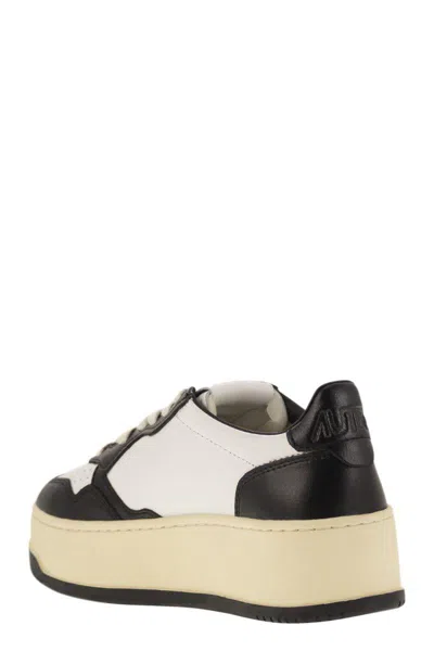 Autry Medalist Leather Platform Sneakers In Black