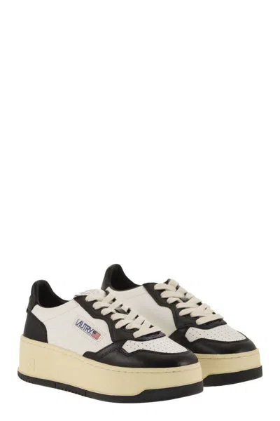 Autry Medalist Leather Platform Sneakers In Black