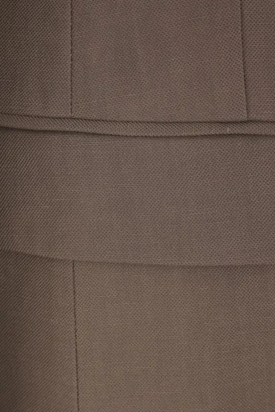 Brunello Cucinelli Women Fluid Viscose And Linen Twill Jacket With Shiny Cuffs In Brown