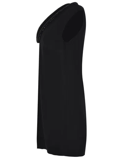 Pinko Mini Dress With Jewel Neck In Black