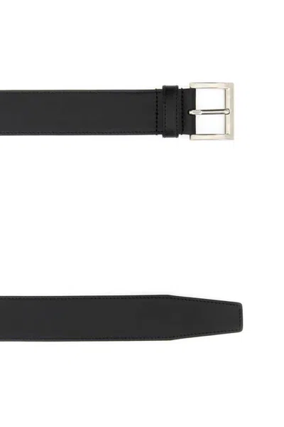 Prada Black Classic Solid Belt In Black
