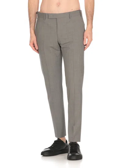 Pt Torino Grey Virgin Wool Trousers