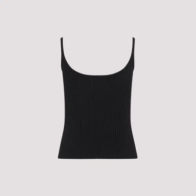 Courrèges Knit Tank Top In Black