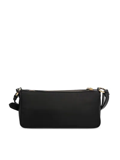 Prada Medium Re-nylon And Leather Shoulder Bag In Black