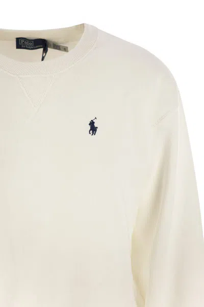 Polo Ralph Lauren Relaxed Fit Eco-conscious Sweatshirt With Subtle Logo In White