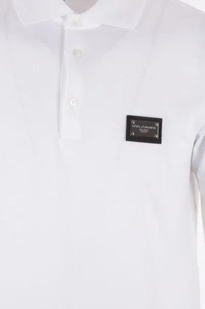 Dolce & Gabbana Cotton Piqué Polo-shirt With Branded Tag In White