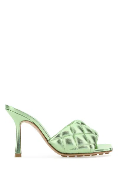 Bottega Veneta Padded Mini Sandals With 9.5 Cm Heel Height In Green