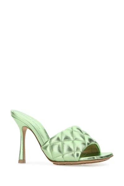 Bottega Veneta Padded Mini Sandals With 9.5 Cm Heel Height In Green