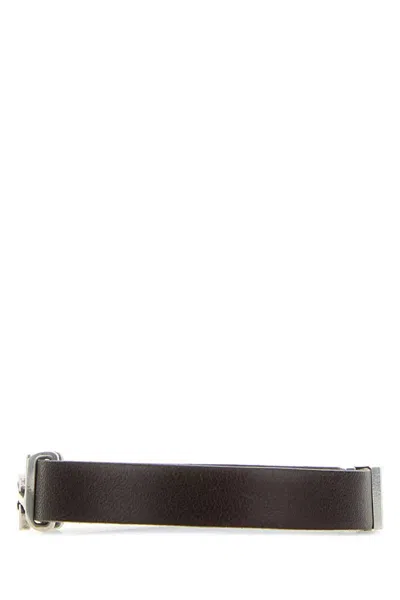 Saint Laurent Monogram Plaque Buckle Bracelet In Black