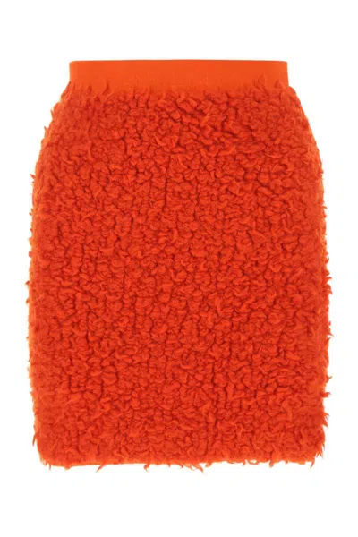 Bottega Veneta Elasticated Waistband Mini Skirt In Orange