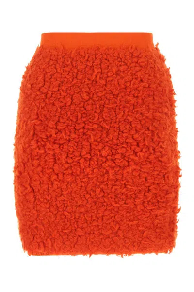 Bottega Veneta Elasticated Waistband Mini Skirt In Orange