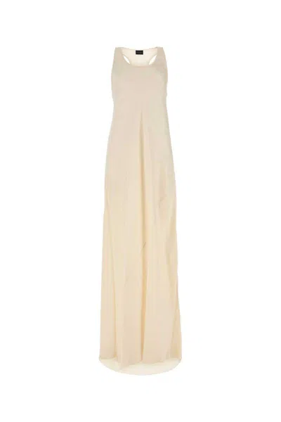 Balenciaga White Logo-print Racerback Gown In Neutral
