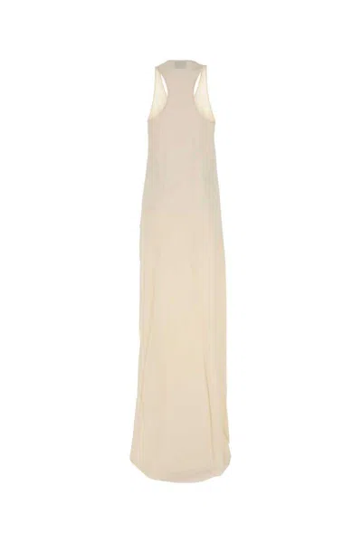 Balenciaga White Logo-print Racerback Gown In Neutral