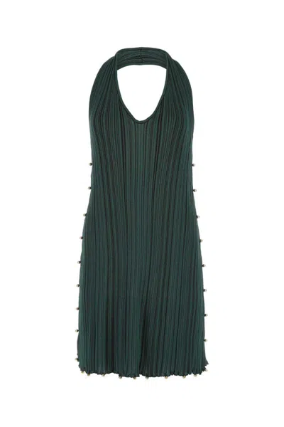 Bottega Veneta Women Bottle Green Polyester Blend Mini Dress In Green