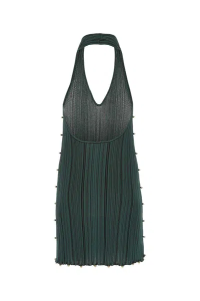 Bottega Veneta Women Bottle Green Polyester Blend Mini Dress In Green